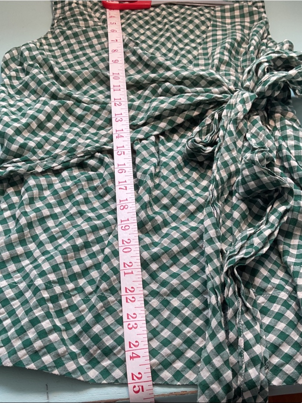 Odille Green and White Gingham Wrap Blouse - Picture 4 of 6